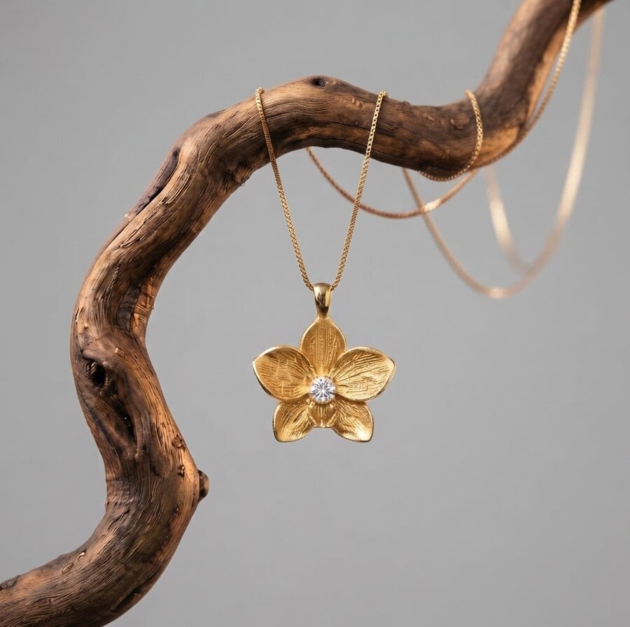 The Signature Orchid Pendant (Gold Variant)